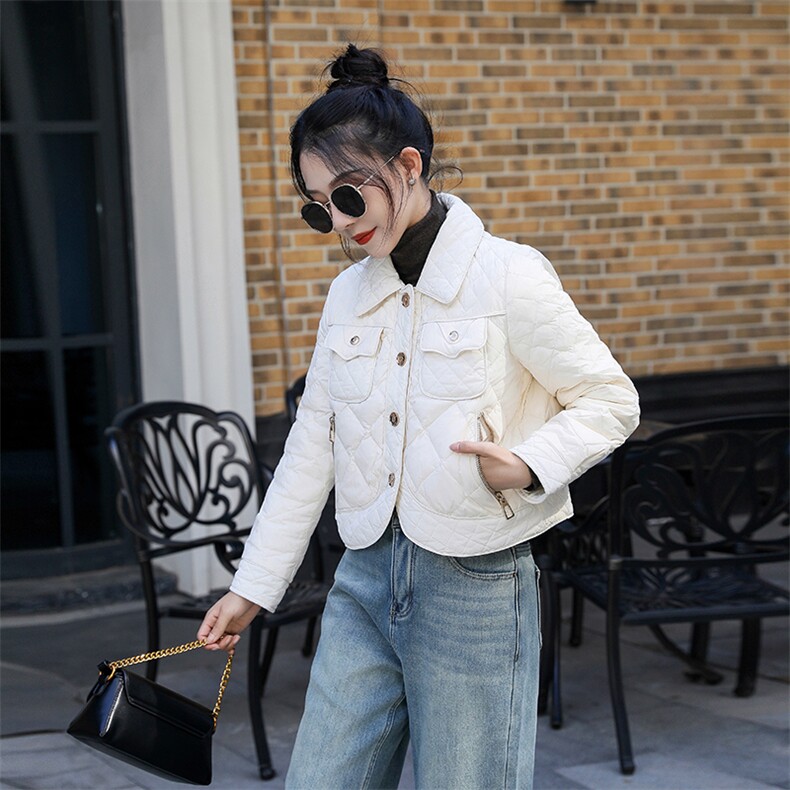 （现货）时尚短款羽绒服女2024冬季新款小个子加厚保暖外套,女装羽绒服,仟媚宠