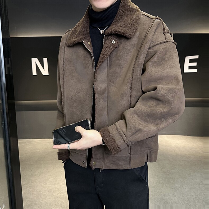 M-2XL 822-P195 288 皮毛一体加厚保暖皮衣男 宽松版型图片