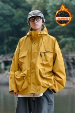 多口袋防水防风连帽加棉加厚日系冲锋棉衣外套J29J加棉-P125控168，男装棉衣，电商A001