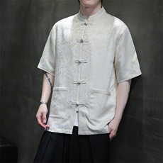 2024风大好河山夏季新款五分袖大码短袖衬衫A021-CS7098-P70，男装T恤，电商A021