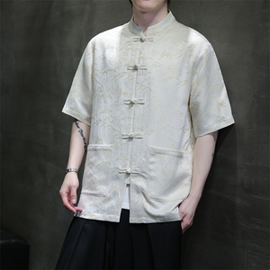 2024风大好河山夏季新款五分袖大码短袖衬衫A021-CS7098-P70图片
