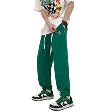 克莱因蓝港风ins大码男刺绣休闲束脚裤潮流九分裤1036P65控88，男装休闲裤，电商A089-1
