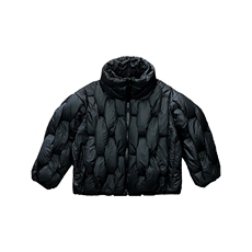 B02/P138控178冬季小众百搭编制设计立领面包服棉服外套男黑首2，男装棉衣，星座305B