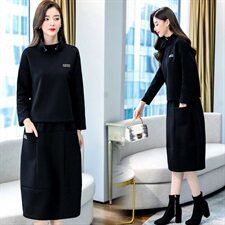 时尚套裙两件套中高领休闲舒适女2022年春季，女装套装/套裙，凝聚力