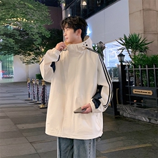 港风上衣拼接夹克宽松落肩拼色冲锋衣外套JK832P78，男装夹克，星座1204-3