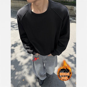 重磅420g曼巴棉大码保暖银狐绒正肩卫衣男W5192J加绒-特P45控88图片