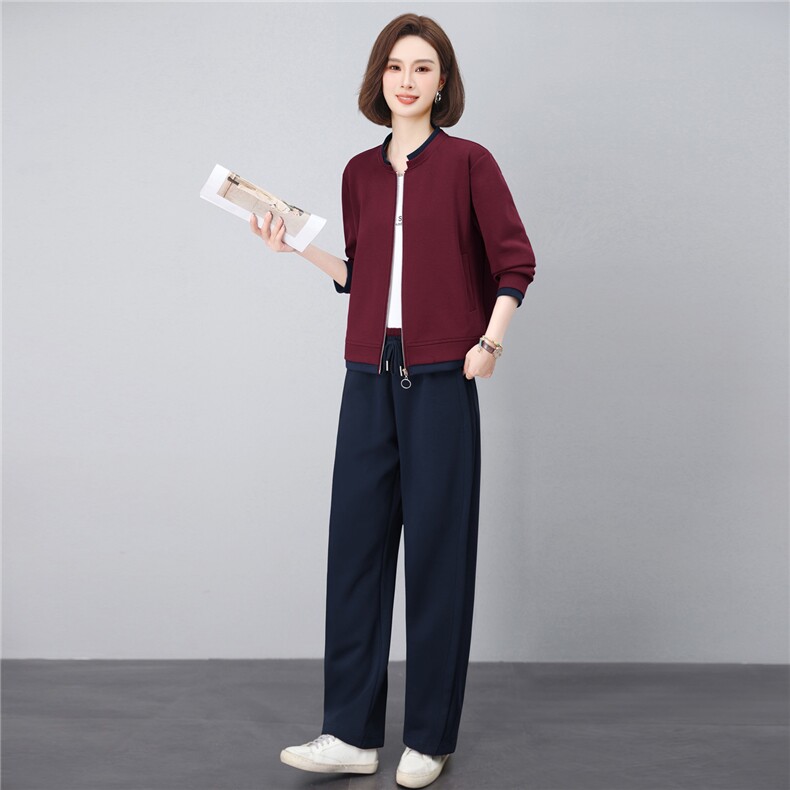 长期有大货休闲宽松时尚运动套装女装2026春秋季新款阔腿裤两件套，女装套装/套裙，璐依舞