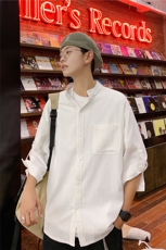 C1020/P28备货充足立领五分中袖潮男士短袖衬衫七分袖大码男控38，男装衬衫，电商A141