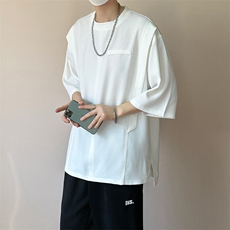 现货主推潮牌设计感半袖T恤男宽松休闲个性圆领短袖-AT2427-P48，男装T恤，电商A351