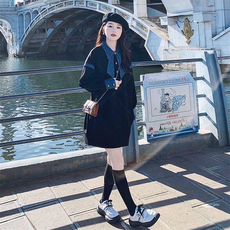 26春大货假两件拼接卫衣裙2D001-6151-P125-K178,女装卫衣/绒衫,2D001