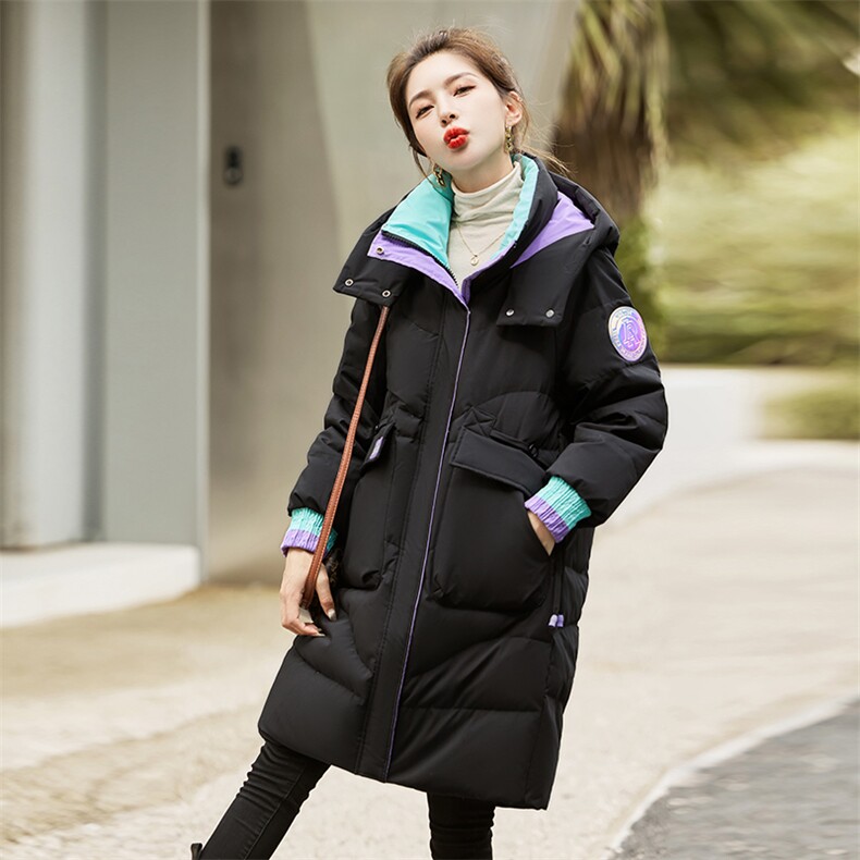 时尚女装秋冬新款高腰显瘦开叉半身裙中长款包臀裙,女装羽绒服,贵人树