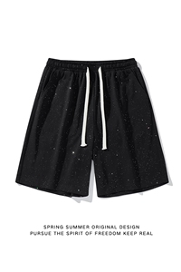 夏季短裤男宽松潮流港风百搭满天星五分裤运动短裤CK2416-P20图片