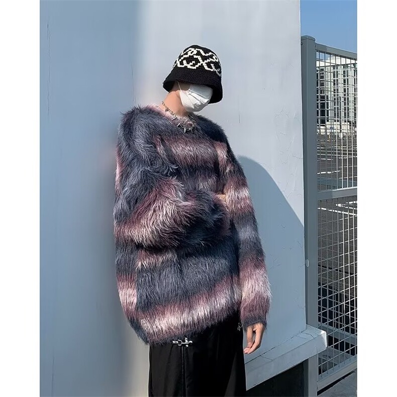 美式复古重磅软糯圆领毛衣潮牌宽松百搭情侣针织上衣MY385-P78，男装针织衫/毛衣，星座313A-2