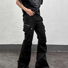 2026美式高街口袋褶皱微喇男女cleanfit宽松牛仔裤K71576-P58网图，男装牛仔裤，电商B245