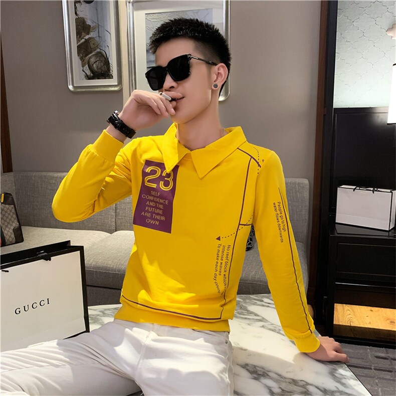 WY6035-P58控78秋季新款社会小伙套头衬衫领卫衣男网红上衣,男装卫衣,星座102A（原电商D309-1）