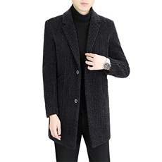 福利款秋冬毛呢大衣中长款西装领加厚风衣外套上衣A03P160，男装风衣，电商B226