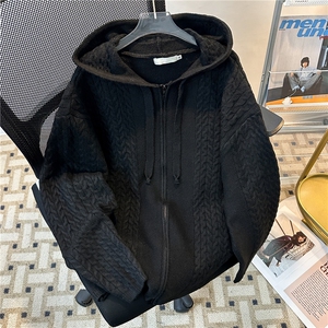 复古连帽针织开衫外套男日系慵懒线衣高级感男生毛衣潮9812 P70图片
