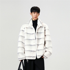 轻奢高级感龙猫皮毛外套保暖立领男款皮毛一体棉衣My696，男装棉衣，星座903-1