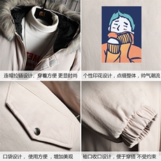 MM48042-P130冬季大毛领衣男士大码加厚袄男服网格挂拍，男装棉衣，电商A040A