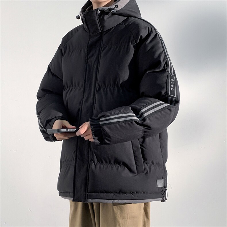 港风冬季新款连帽棉服中性情侣风潮牌百搭外套333-P85,男装棉衣,星座717