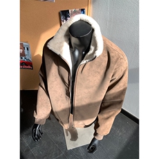 冬季立领PU皮棉衣仿兔毛加绒保暖棉衣9170-P80特，男装棉衣，电商B380（原B361）
