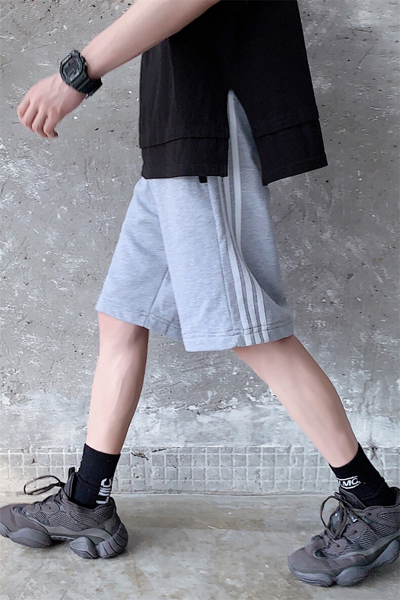 2021夏季港风潮大码新宽松男运动条纹卫裤休闲裤短裤K2036-P30,男装休闲裤,电商A001