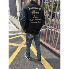 夹棉街头嘻哈字母刺绣棒球服外套男女短款上衣潮W6913-P108，女装短外套，星座412-3