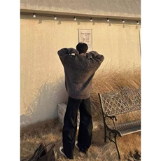 复古简约软糯拼色设计感针织开衫男女慵懒风毛衣MY02522-P65，男装针织衫/毛衣，星座308B-2