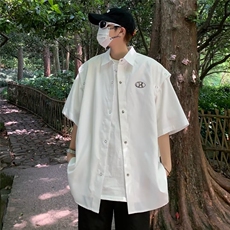 衬衫男短袖可拆韩版潮流高街帅气2023夏季新款ins外套CY407-P38，男装衬衫，星座412-3