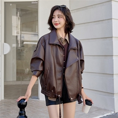 2025年秋季新款现货潮流时尚休闲皮衣外套，女装皮衣，臻衣坊