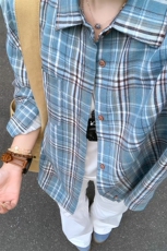 2025HC25480改长秋季女模大码格子长袖衬衫M-5XHC25481-特P25，男装衬衫，电商A022