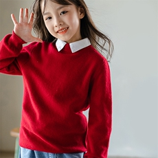 秋冬保暖儿童纯羊毛衫半高领套头新款男童女童毛衣打底针织羊绒衫，童装儿童羊毛衫，暖钟情羊绒
