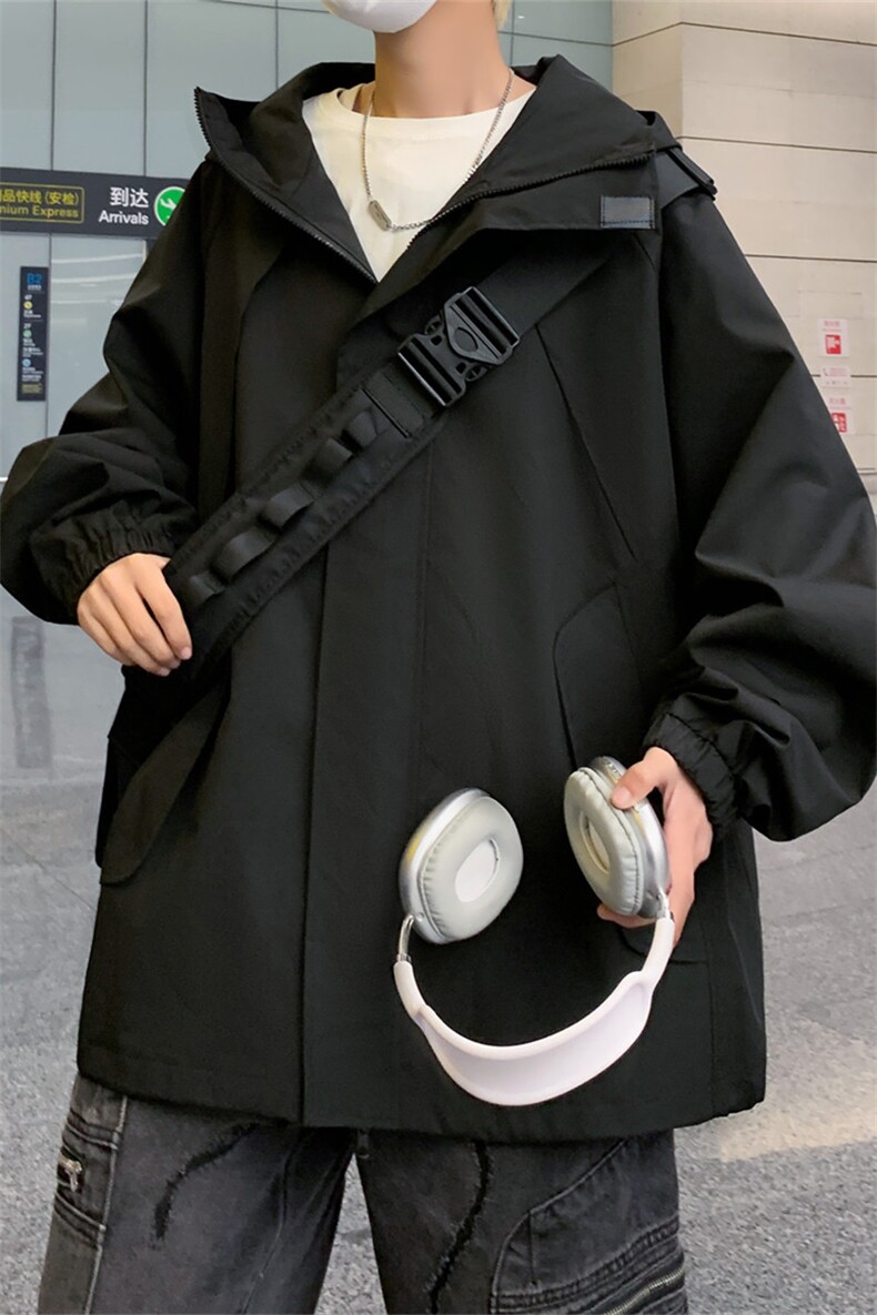 JK9008/P65春装新款现货中性风防水冲锋衣男夹克宽松大码上衣外套,男装夹克,电商A141