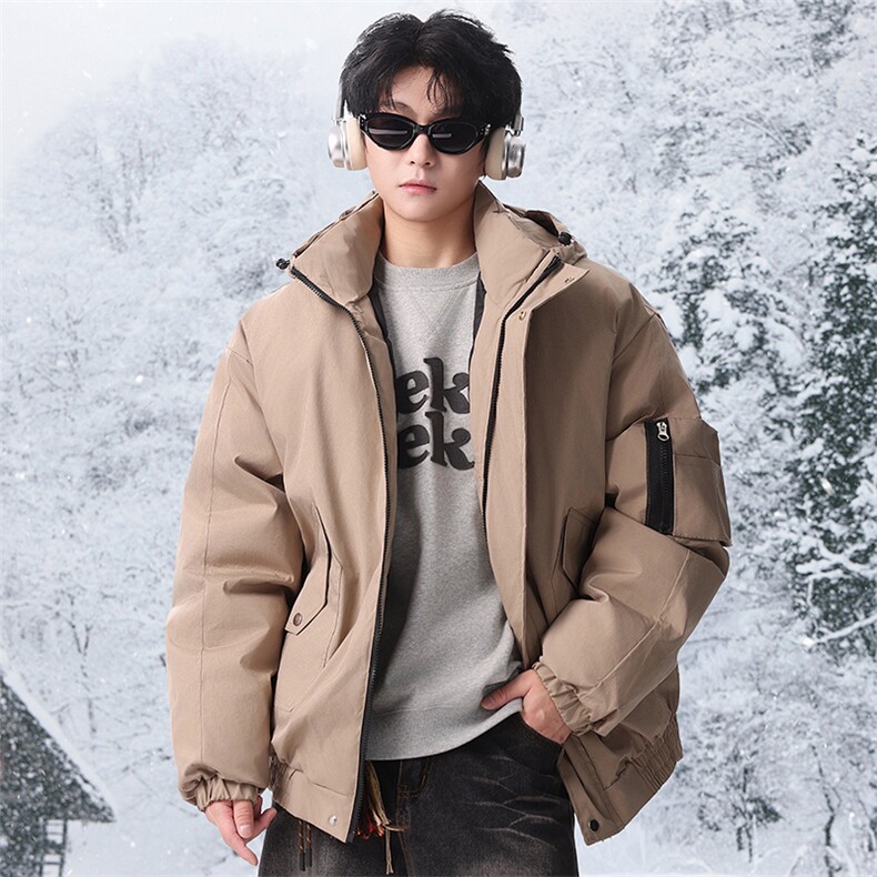 情侣羽绒服男冬季新款港风宽松连帽中长款保暖外套YR906-P175，男装羽绒服，星座214-3