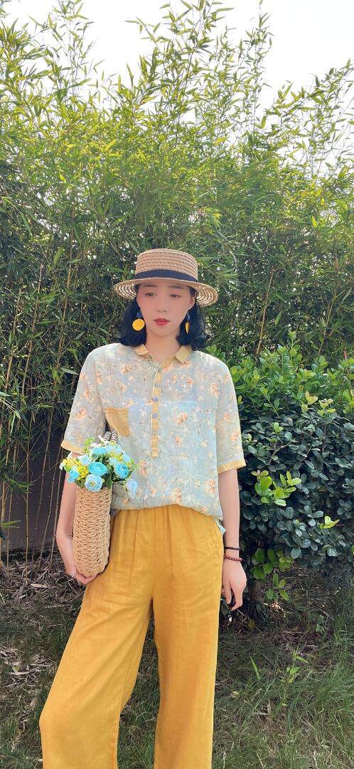 纯苎连衣裙小衫裤子裙子衬衣 时尚风 风淑女风休闲风，女装连衣裙，川哲