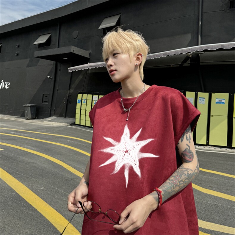 麂皮绒背心坎肩男T恤美式港风潮JB439-特P19控38,男装背心/马甲,电商B370