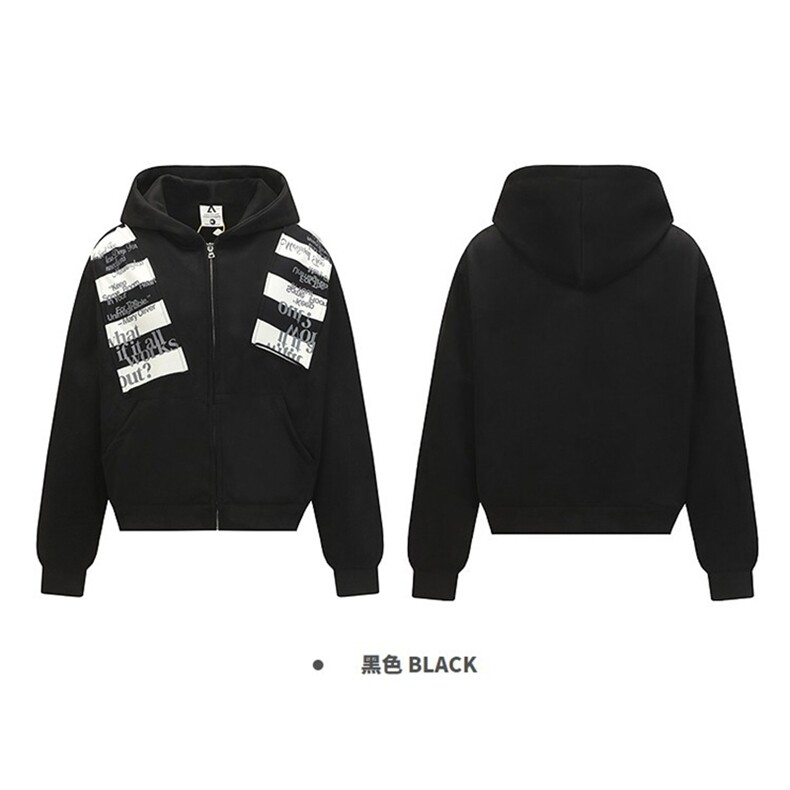 高品质春装新款美式高街潮牌解构设计休闲连帽卫衣男女慵懒风外套，女装短外套，电商A486-1