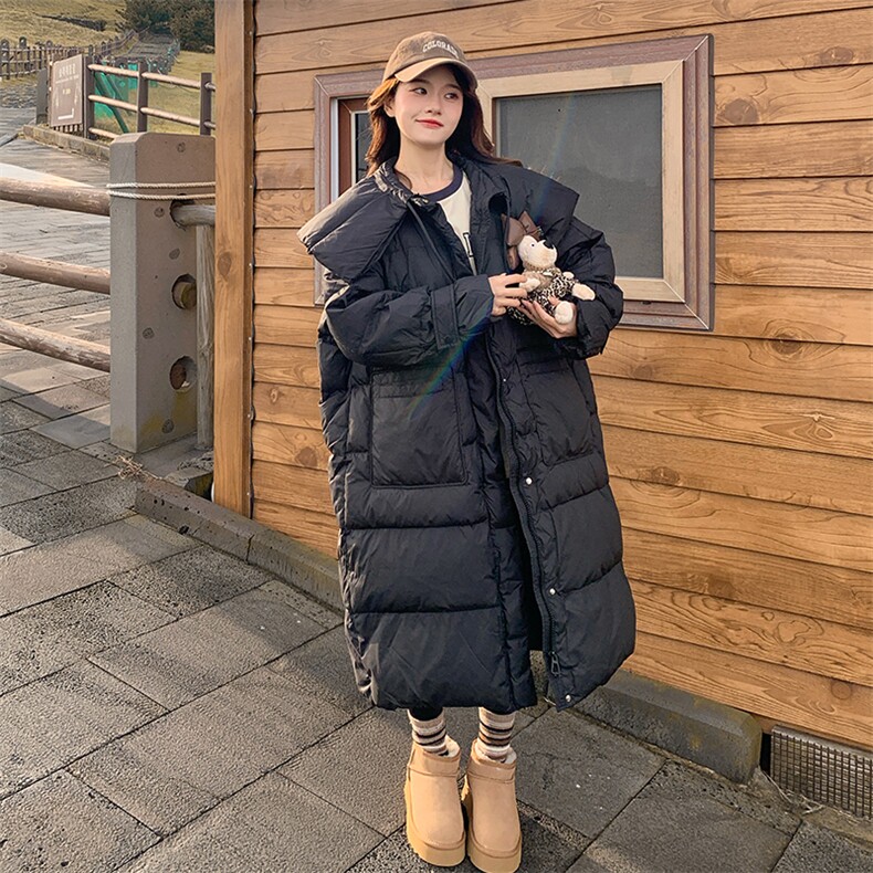 （新品现货）韩系学院风娃娃领中长款羽绒服F590-p295-k395,女装羽绒服,2C255