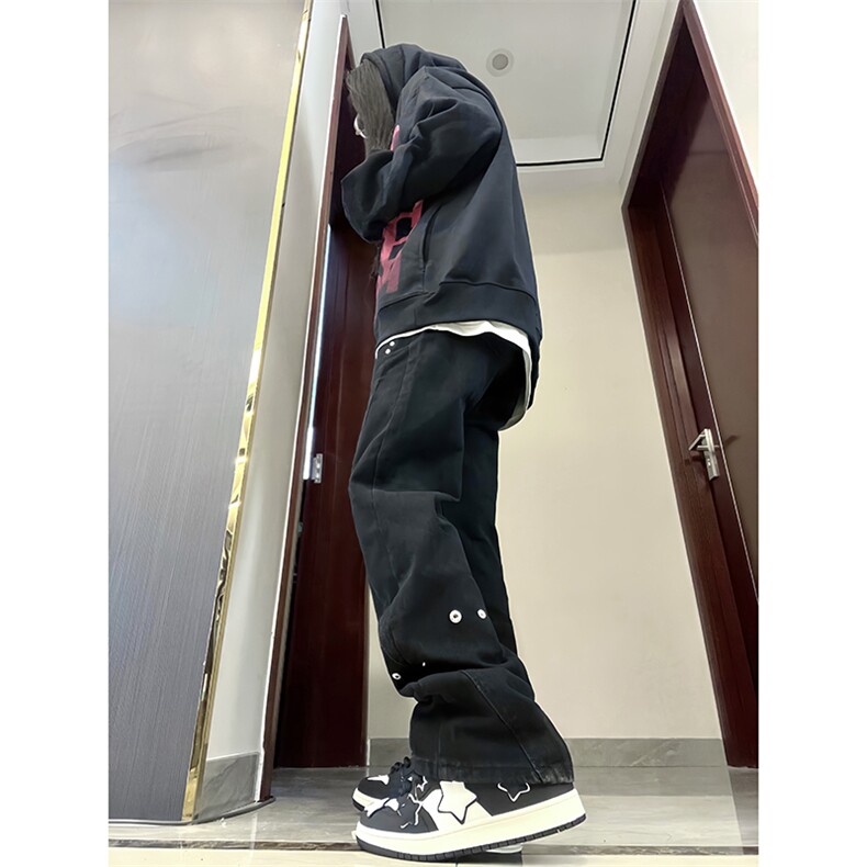B221美式ins高街暗黑小众个性铆钉小脚牛仔裤LK23142-P65控88,男装牛仔裤,电商B221