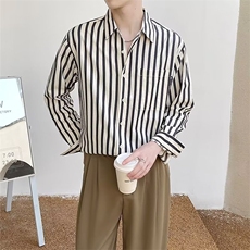 竖条纹衬衣春装新品男士商务休闲坠感ins条纹衬衫男CS213-P45有货，男装衬衫，星座302B-2