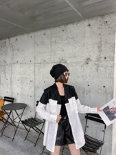 链条款西装衬衫拼接，女装西装，C&B