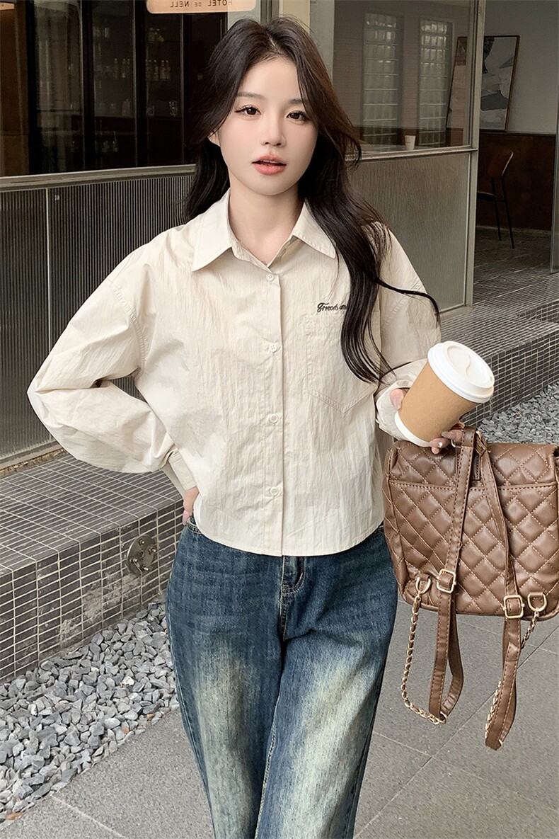 2024春款前片绣花休闲衬衫P78-K120,女装衬衫,慧峰