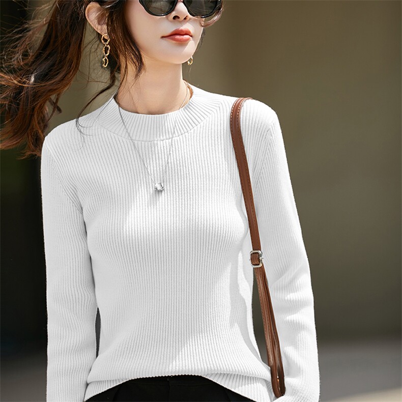 2025年秋季新款女士百搭套头圆领针织衫，女装针织衫/毛衣，斯美雅电商供货