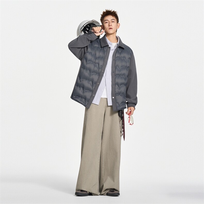 冬季开衫衬衫领轻薄保暖羽绒服90白鸭绒XZ309Y95733P109,男装衬衫,星座309（原A406）