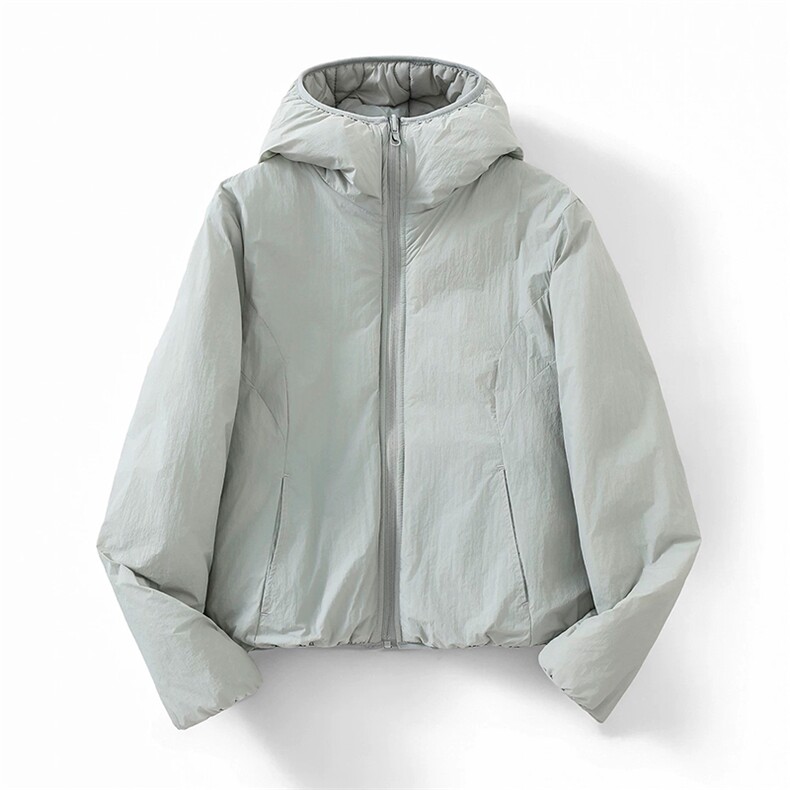 高品气绒服（两面穿）短宽版轻量化连帽棉服棉衣男女A1225-P88,男装棉衣,星座1505