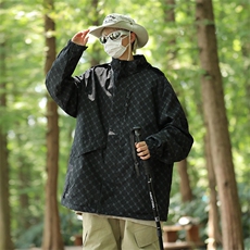 户外冲锋衣外套男女春秋款新款潮牌夹克防风防水登山服CF66-p65，男装夹克，星座1008