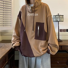 设计感半拉链卫衣男连帽秋冬季美式复古潮牌学院风上衣WY830-P43，男装卫衣，星座1008