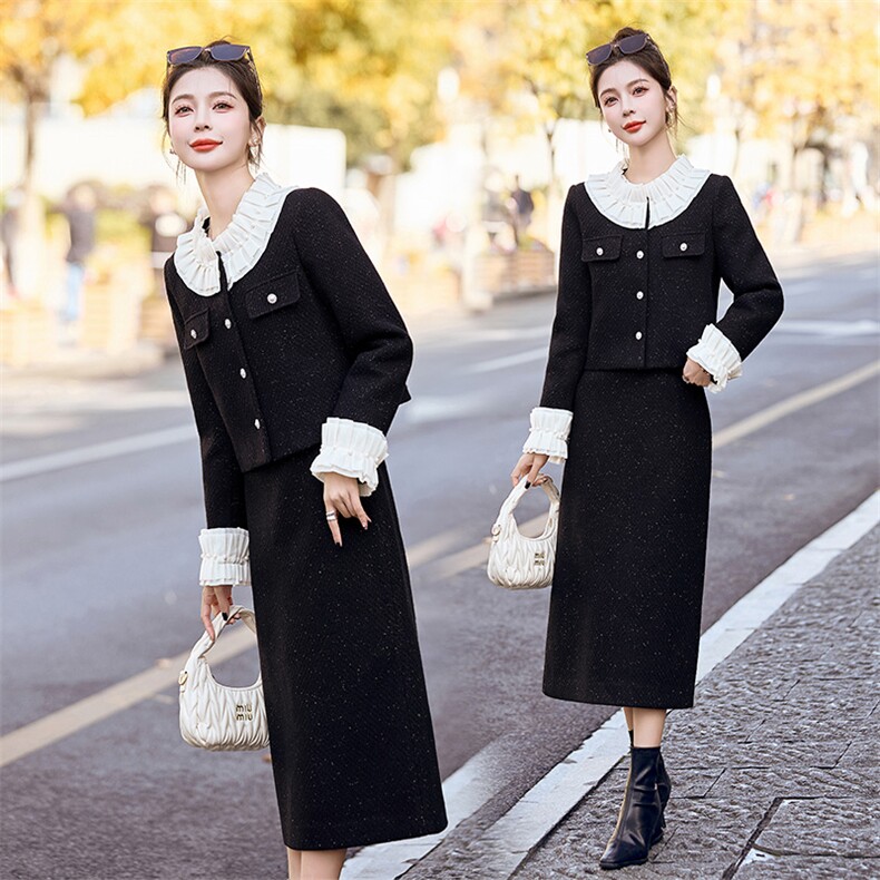 2023年冬季新款小香风羽绒套装两件套,女装套装/套裙,依如秀(原杭风阁)