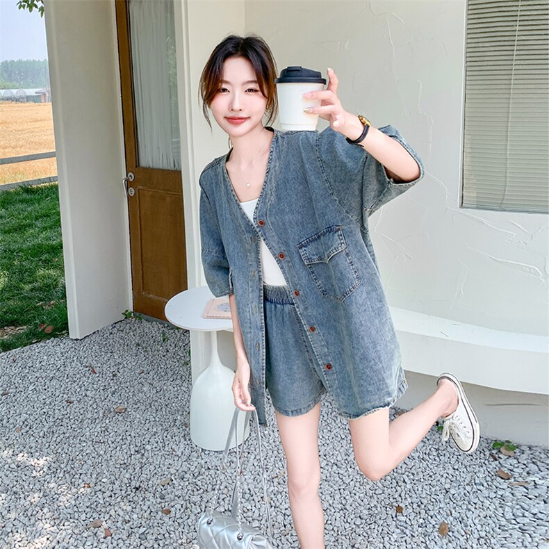 现货~~！！薄款牛仔套装懒人穿搭P135188,女装套装/套裙,2C262