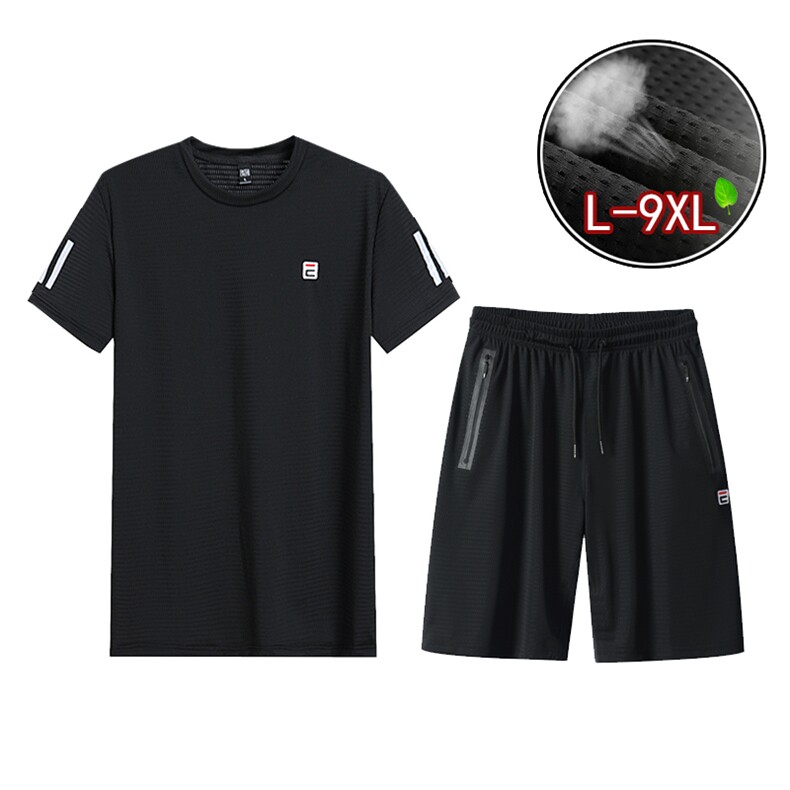 男夏装大码休闲运动套装冰丝网眼 5032-1_L-4XLP80 5XL-9XLP90图片
